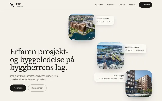 Forsiden til TT Prosjektadministrasjon